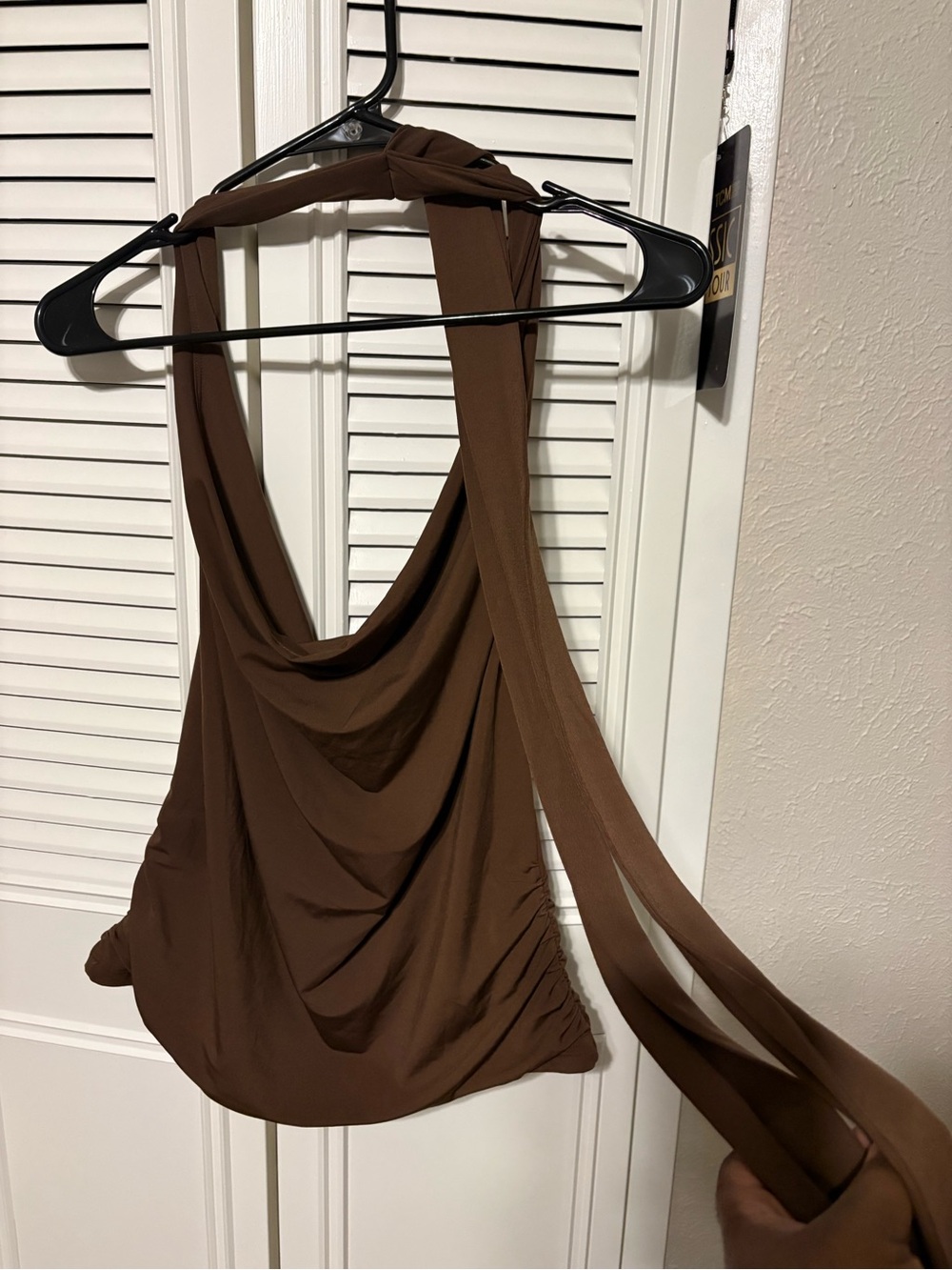 Abercrombie & Fitch Brown Draped Halter Tank Top